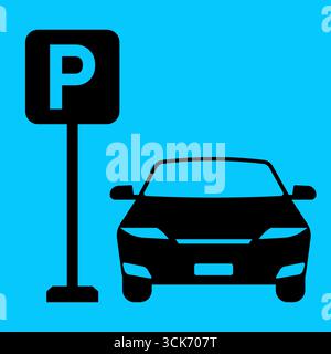 Parking Lots Sign or Parking Symbol in Parking Concept. Vector Illustration. Stock Vector