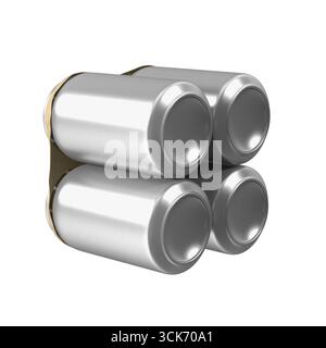 A set of three silver cylindrical batteries arranged together, commonly used to power various electronic devices. Stock Photo