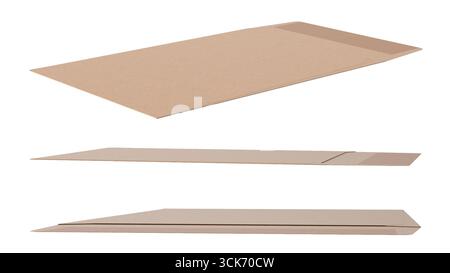 A set of cardboard sheets in various orientations, likely used for packaging or crafting purposes. Stock Photo