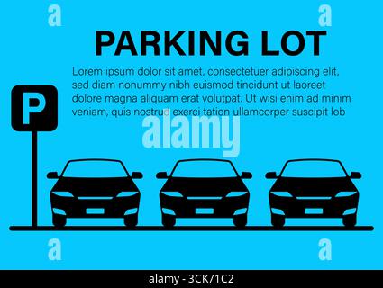Parking Lots Sign or Parking Symbol in Parking Concept. Vector Illustration. Stock Vector