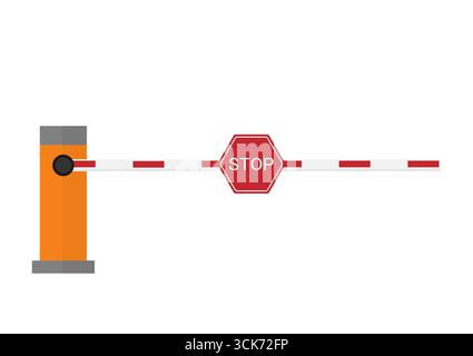 Car Barrier. Parking Concept. Vector Illustration Isolated on White Background. Stock Vector