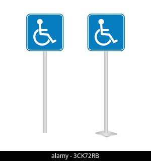 Disabled Parking Sign. Handicapped Parking Sign. Wheelchair Handicap Accessible Sign. Vector Illustration. Stock Vector