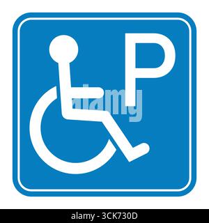 Disabled Parking Sign. Handicapped Parking Sign. Wheelchair Handicap Accessible Sign. Vector Illustration. Stock Vector