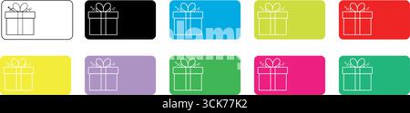 Incentive gift card, collect bonus, earn reward, vector mono line icon, Loyalty card. Vector illustration. Stock Vector
