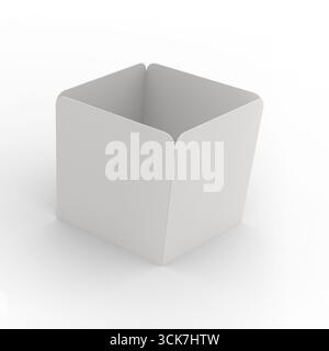 A simple, empty white container with rounded corners, suitable for food or small items. Stock Photo