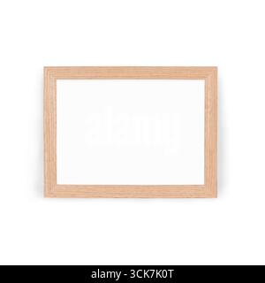 A blank wooden picture frame, ideal for displaying artwork or photographs. Stock Photo