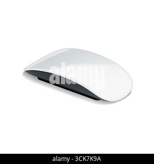 A sleek, modern wireless mouse designed for computer navigation and ergonomic use. Stock Photo