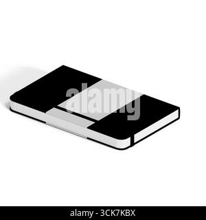 A minimalist notebook design featuring a black and gray color scheme, ideal for writing and sketching. Stock Photo