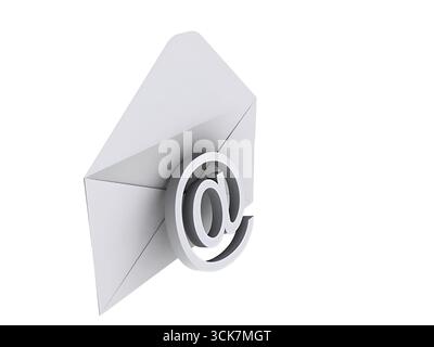A stylized envelope with an '@' symbol, representing email communication. Stock Photo
