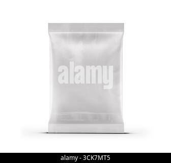 A plain, transparent plastic pouch designed for packaging items. Stock Photo