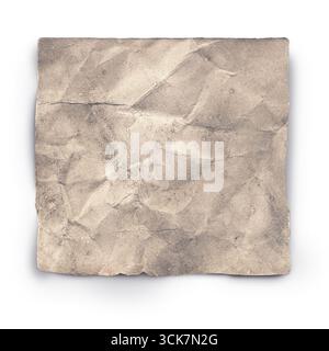 A crumpled, textured piece of paper, suggesting age and use. Stock Photo