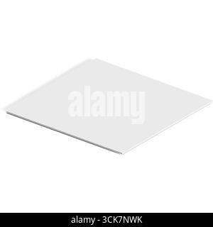 A blank, white notebook or sketchpad lying flat, ready for drawing or writing. Stock Photo
