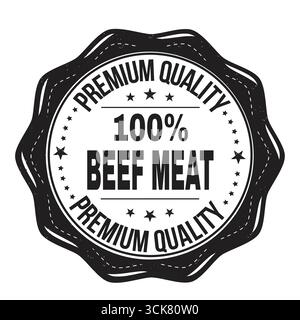 100% Beef Meat grunge rubber stamp on white background, vector illustration Stock Vector