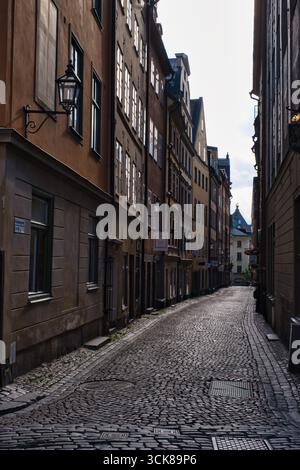 Empty alleyway in Gamla Stan in Stockholm Stock Photo