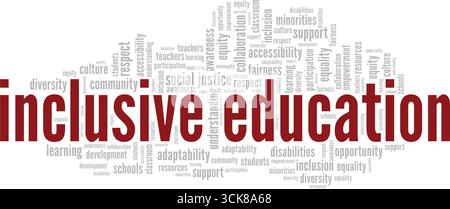 Inclusive Education word cloud conceptual design isolated on white background. Stock Vector