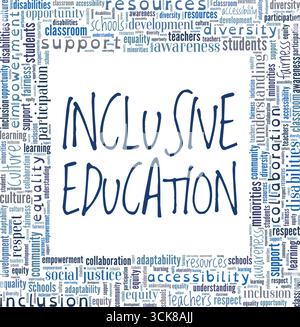 Inclusive Education word cloud conceptual design isolated on white background. Stock Vector