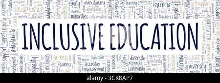Inclusive Education word cloud conceptual design isolated on white background. Stock Vector