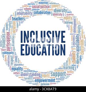 Inclusive Education word cloud conceptual design isolated on white background. Stock Vector