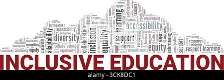 Inclusive Education word cloud conceptual design isolated on white background. Stock Vector
