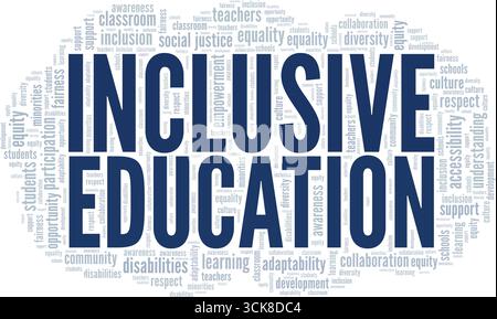 Inclusive Education word cloud conceptual design isolated on white background. Stock Vector