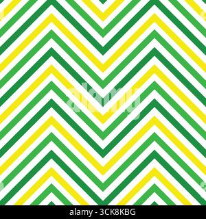 @geometric chevron pattern with green yellow and white stripes in Stock Vector