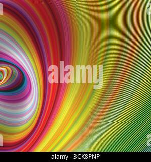 Vibrant swirling rainbow pattern with curved gradient lines creating dynamic abstract motion Stock Vector