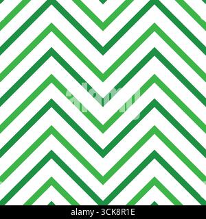 Bold green chevron waves form a striking, repeating zigzag pattern Stock Vector