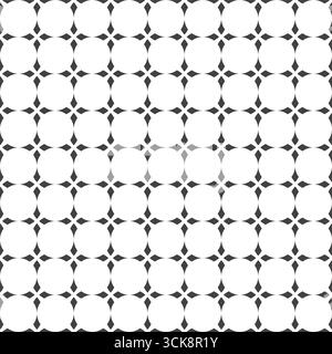 Monochrome lattice of bold circles creating a precise, repeating grid Stock Vector