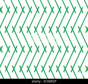 Diagonal lattice lines zigzag in green color across the page Stock Vector