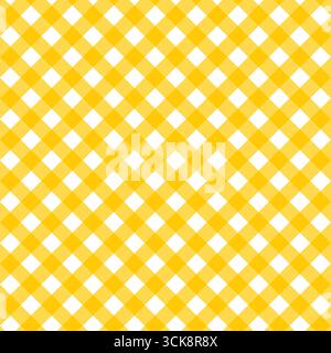 Simple geometric pattern of alternating yellow and white diamonds Stock Vector