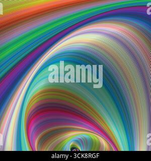 Vibrant vortex of colorful, swirling abstract spiral stripes Stock Vector