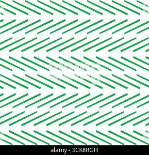 Simple geometric pattern with repeating green diagonal lines on a white background Stock Vector