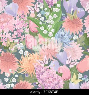 Seamless pattern with ordinary style Stock Vector