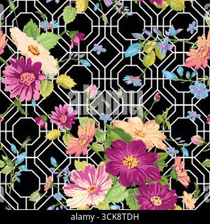 Seamless pattern with ordinary style Stock Vector