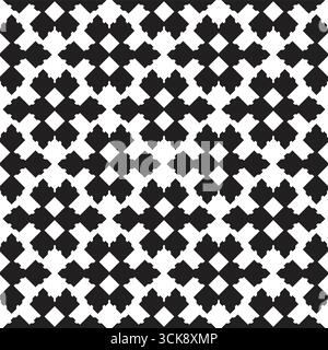 @abstract black and white geometric pattern with symmetrical arab Stock Vector
