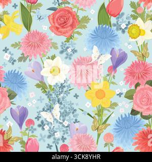 Seamless pattern with ordinary style Stock Vector