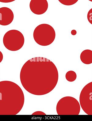@minimalist abstract image featuring large red circles on a white Stock Vector