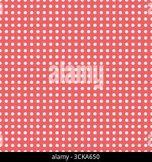 @red background with evenly spaced white polka dots creating a bo Stock Vector