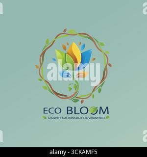 "Eco Bloom: Logo for Sustainability and Growth" Stock Vector