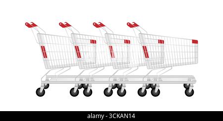 Shopping Cart or Shopping Trolley. Shopping Concept. Vector Illustration. Stock Vector
