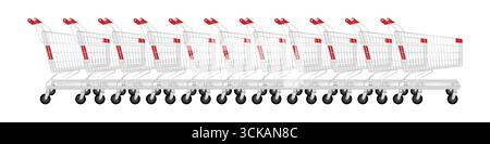 Shopping Cart or Shopping Trolley. Shopping Concept. Vector Illustration. Stock Vector