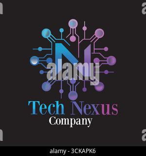 "Tech Nexus: Innovative Technology Company Logo" Stock Vector