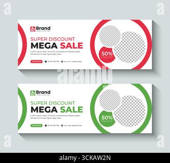 Elegant fashion sale social media cover and web banner ads template. Multipurpose design for timeline cover, profile header, website header Stock Vector