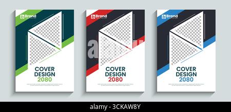 Abstract and Modern business brochure or book cover design template in A4 size. Modern concept for annual report, catalog, flyer or booklet, poster Stock Vector