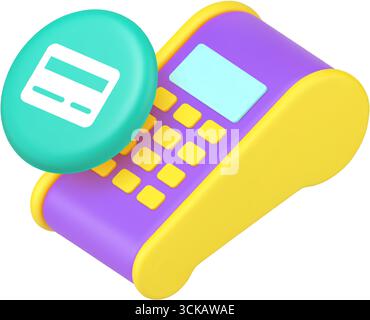 Payment terminal and credit card icon for finance apps and transaction systems. Represents payment, purchase, cashless, security, and banking. Modern Stock Vector