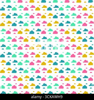Seamless pattern Colorful cloud background. gift wrapping background, children's clothing, textile, vector illustration. Stock Vector