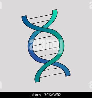 DNA structure icon. Genetic helix symbol. Biology science vector. Molecule chromosome illustration. Stock Vector