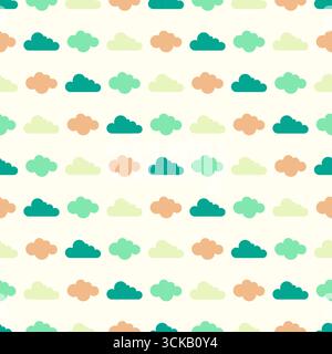 Clouds pattern with gender color in flat style. Seamless pattern for kids or children suitable for print or decorative Stock Vector