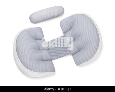 Gray pregnancy pillow isolated on white background Stock Photo