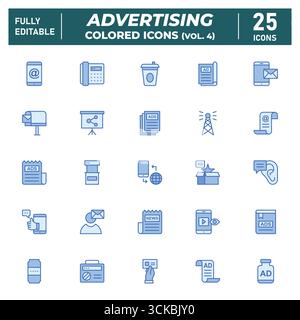 Advertising Colored Icons (Vol. 4) Stock Vector